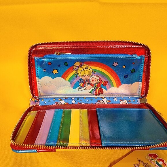 Loungefly Rainbow Brite Cosplay Rainbow Metallic 80s Cartoon Wristlet Wallet NEW - Picture 13 of 15